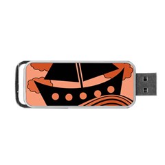 Boat - Red Portable Usb Flash (one Side) by Valentinaart