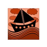 Boat - red Satin Bandana Scarf Front