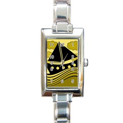 Boat - Yellow Rectangle Italian Charm Watch by Valentinaart