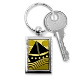 Boat - yellow Key Chains (Rectangle)  Front