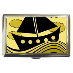 Boat - Yellow Cigarette Money Cases by Valentinaart