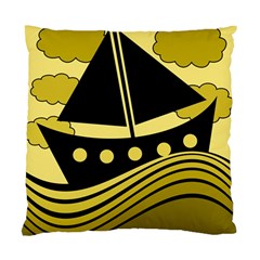 Boat - Yellow Standard Cushion Case (one Side) by Valentinaart