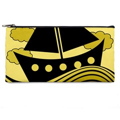 Boat - Yellow Pencil Cases by Valentinaart