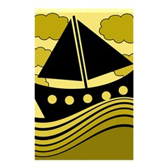 Boat - Yellow Shower Curtain 48  X 72  (small)  by Valentinaart