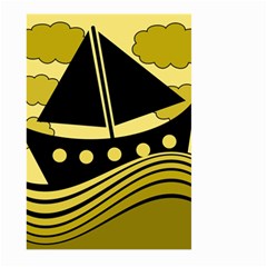 Boat - Yellow Large Garden Flag (two Sides) by Valentinaart