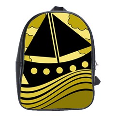 Boat - Yellow School Bags (xl)  by Valentinaart