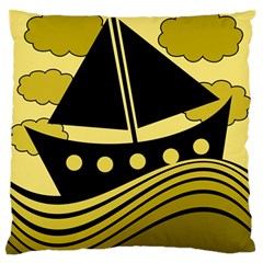 Boat - Yellow Standard Flano Cushion Case (one Side) by Valentinaart