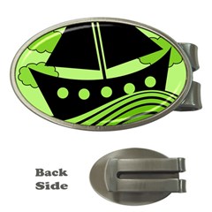 Boat - Green Money Clips (oval)  by Valentinaart