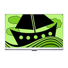 Boat - Green Business Card Holders by Valentinaart