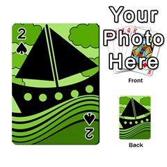 Boat - Green Playing Cards 54 Designs  by Valentinaart