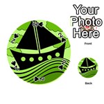 Boat - green Playing Cards 54 (Round)  Front - Spade2