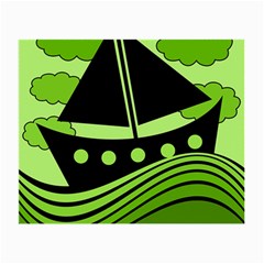 Boat - Green Small Glasses Cloth (2-side) by Valentinaart