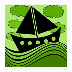 Boat - Green Medium Glasses Cloth (2-side) by Valentinaart