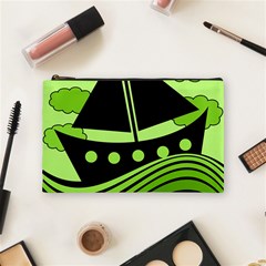 Boat - Green Cosmetic Bag (medium)  by Valentinaart