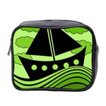 Boat - green Mini Toiletries Bag 2-Side Front