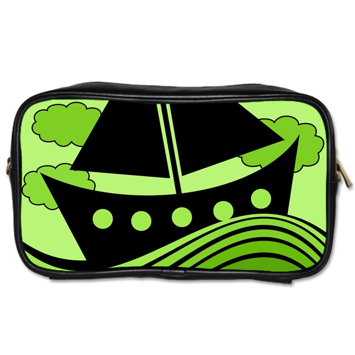 Boat - green Toiletries Bags