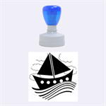 Boat - green Rubber Round Stamps (Medium) 1.5 x1.5  Stamp