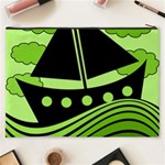 Boat - green Cosmetic Bag (XXXL)  Back