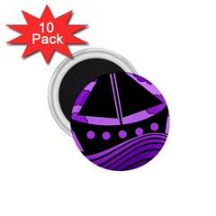 Boat - Purple 1 75  Magnets (10 Pack)  by Valentinaart