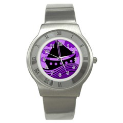 Boat - Purple Stainless Steel Watch by Valentinaart