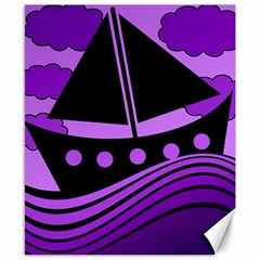 Boat - Purple Canvas 8  X 10  by Valentinaart