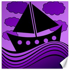 Boat - Purple Canvas 12  X 12   by Valentinaart