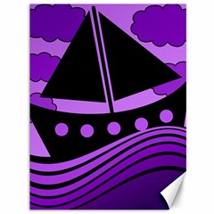 Boat - Purple Canvas 36  X 48   by Valentinaart