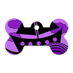 Boat - purple Dog Tag Bone (Two Sides) Front