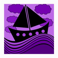 Boat - Purple Medium Glasses Cloth by Valentinaart