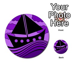 Boat - Purple Multi-purpose Cards (round) 