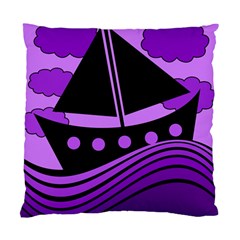 Boat - Purple Standard Cushion Case (two Sides) by Valentinaart