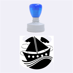 Boat - Purple Rubber Round Stamps (medium) by Valentinaart