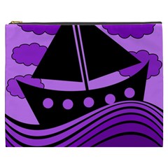 Boat - Purple Cosmetic Bag (xxxl)  by Valentinaart