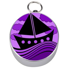 Boat - Purple Silver Compasses by Valentinaart