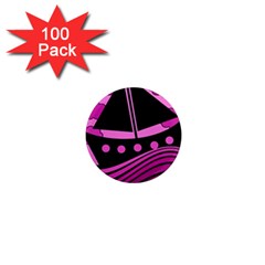 Boat - Magenta 1  Mini Magnets (100 Pack)  by Valentinaart