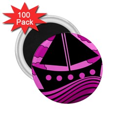 Boat - Magenta 2 25  Magnets (100 Pack)  by Valentinaart