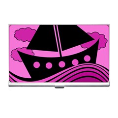 Boat - Magenta Business Card Holders by Valentinaart