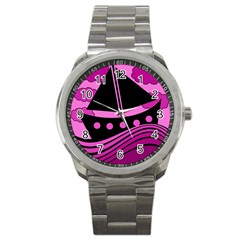 Boat - Magenta Sport Metal Watch by Valentinaart