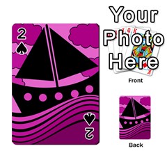 Boat - Magenta Playing Cards 54 Designs  by Valentinaart