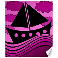 Boat - Magenta Canvas 20  X 24   by Valentinaart