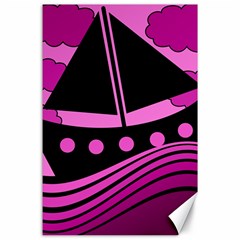 Boat - Magenta Canvas 24  X 36  by Valentinaart