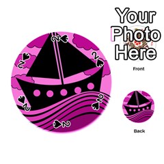 Boat - Magenta Playing Cards 54 (round) 