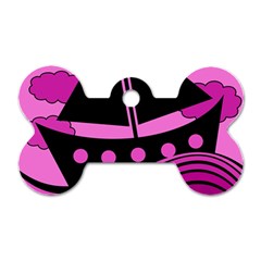 Boat - Magenta Dog Tag Bone (one Side) by Valentinaart