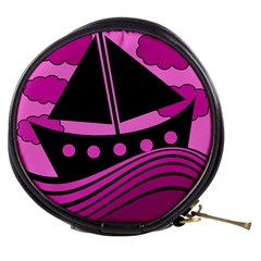 Boat - Magenta Mini Makeup Bags by Valentinaart