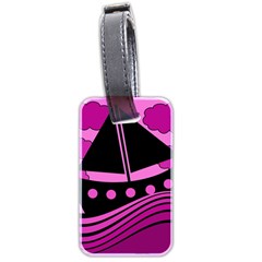 Boat - Magenta Luggage Tags (two Sides) by Valentinaart