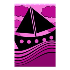 Boat - Magenta Shower Curtain 48  X 72  (small)  by Valentinaart