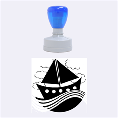 Boat - Magenta Rubber Round Stamps (medium) by Valentinaart