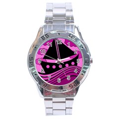 Boat - Magenta Stainless Steel Analogue Watch by Valentinaart