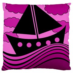 Boat - Magenta Large Cushion Case (two Sides) by Valentinaart