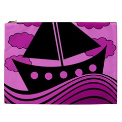 Boat - Magenta Cosmetic Bag (xxl)  by Valentinaart